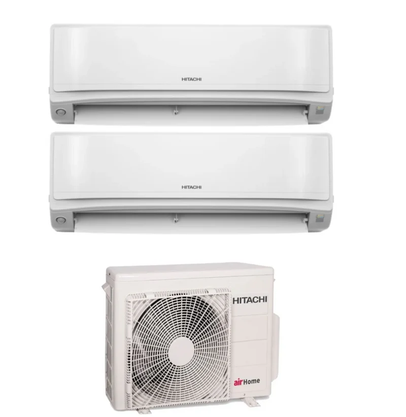 Condizionatore Climatizzatore Hitachi Dual Split Inverter AirHome 800 9000+12000 BTU Con RAM-G43N2HA(B)E Wi-Fi Integrato 9+12