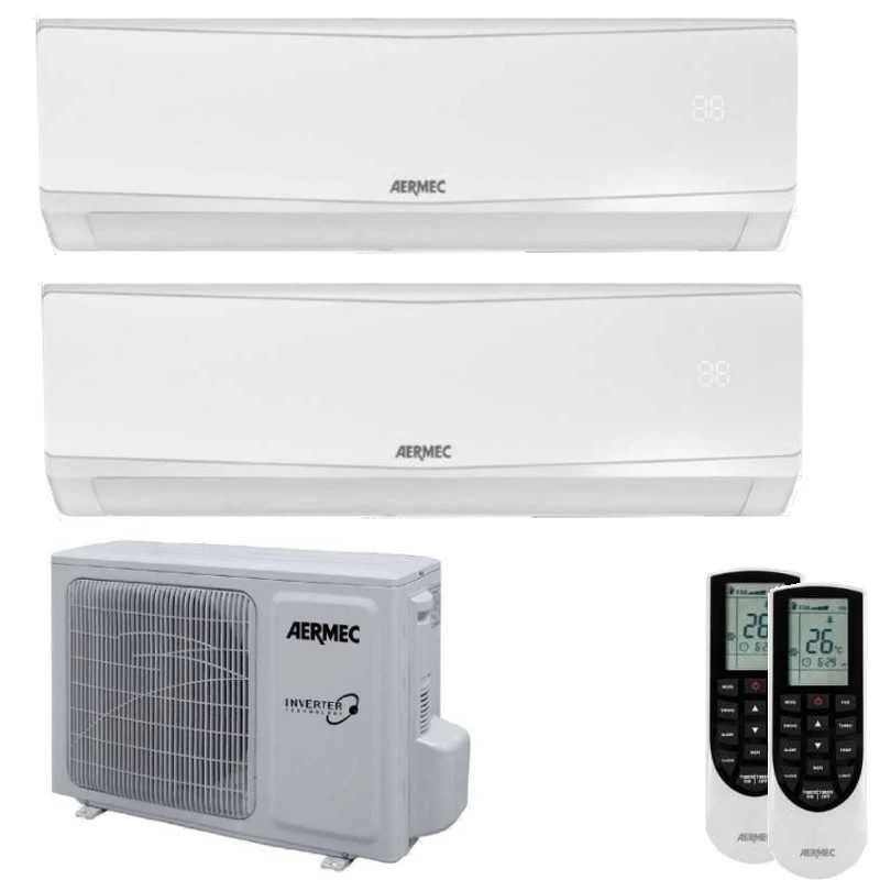 Condizionatore Climatizzatore Aermec Dual Split Inverter Modello SPG 9000+12000 R-32 Con MPG420 Wi-Fi Optional