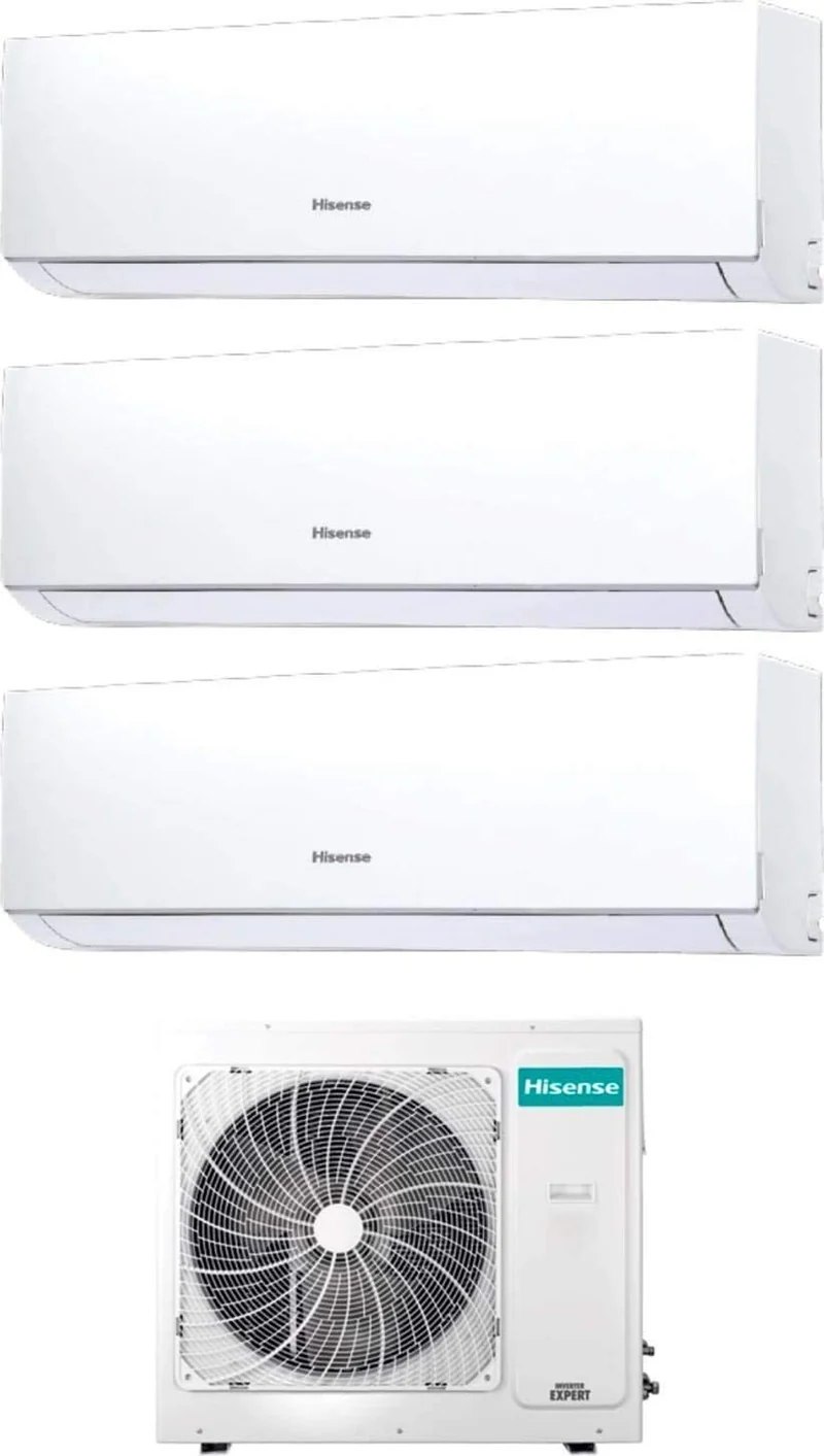 Condizionatore Climatizzatore Hisense Trial Split Inverter R-32 Serie Ecosense 9000+9000+12000 Con 3AMW52U4RJA Wi-Fi Integrato