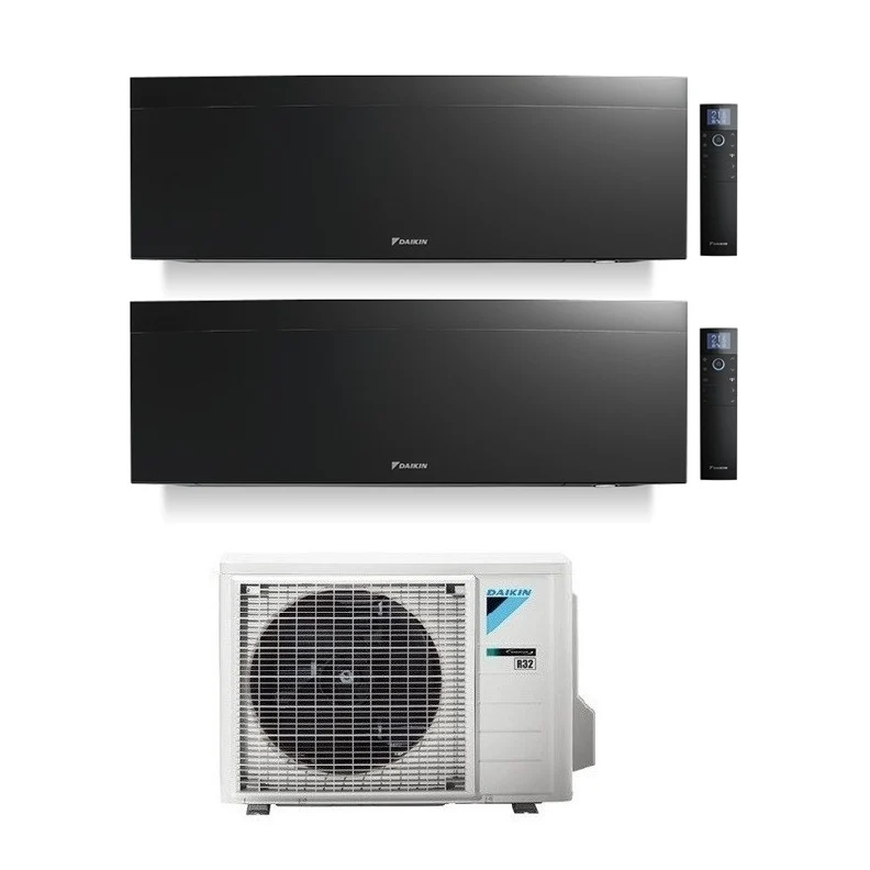 Condizionatore Climatizzatore Dual Daikin inverter Emura III Black Wi-Fi R-32 Bluevolution 12000+12000 BTU 2MXM50A(9)