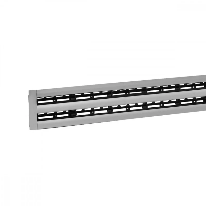 Diffusori Lineari Alluminio a 3 Feritoia RAL 9005 Brofer DLPCN20 Con Deflettore Rotativo a Profilo Aerodinamico Varie Misure