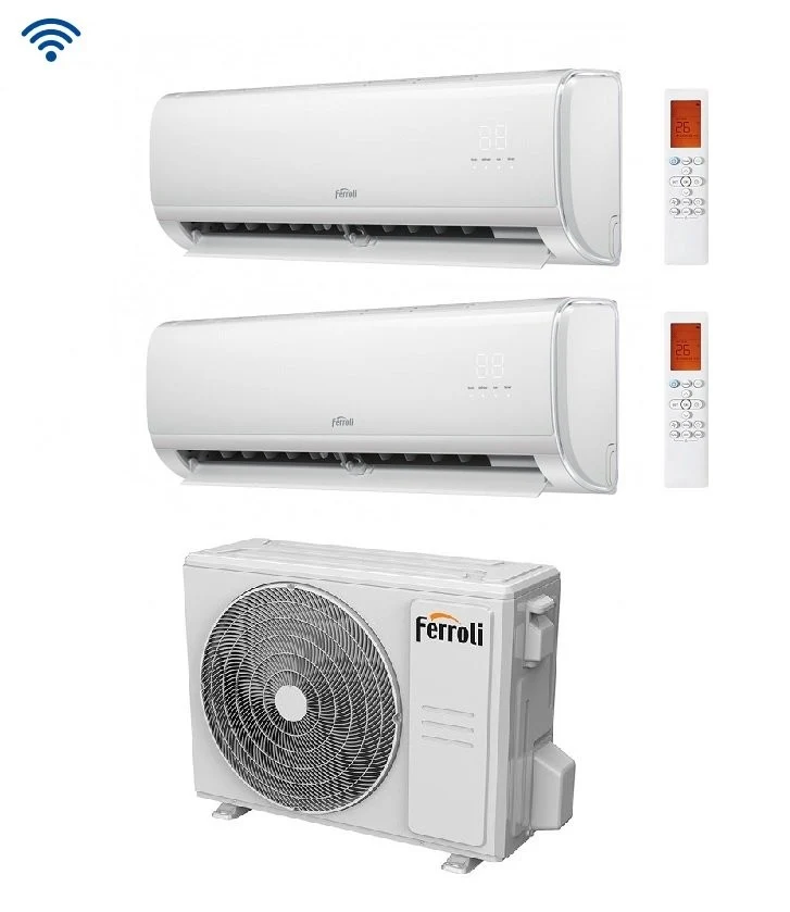 Condizionatore Climatizzatore Ferroli Dual Split Inverter Giada M 12000+12000 BTU Con 18-2 Wi-Fi Integrato Alexa e Google HOME