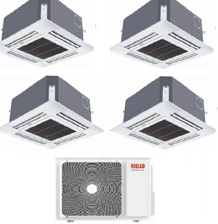 Condizionatore Climatizzatore Riello Quadri Split a Cassetta SET AMK P R-32 9000+9000+9000+9000 BTU Con MULTI 475 PI