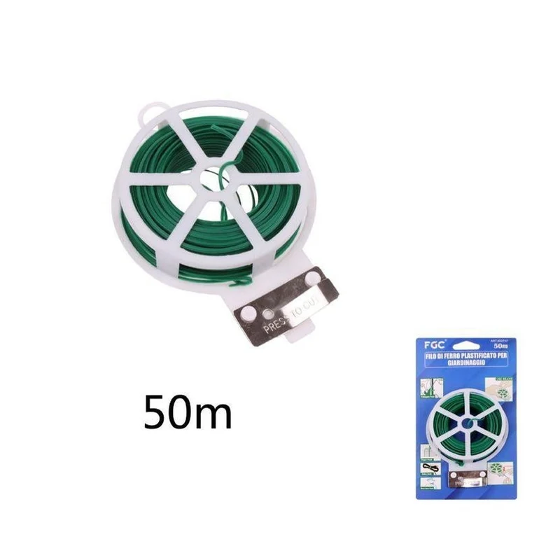 Fgc® Filo Di Ferro Plastificato Per Giardinaggio 50m