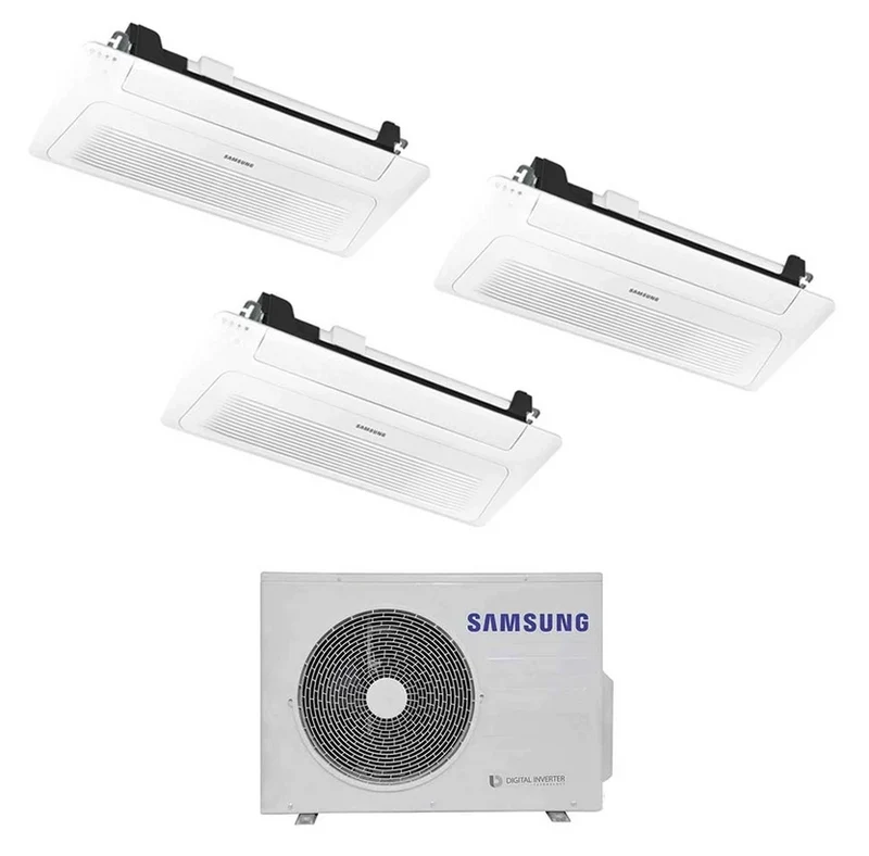 Condizionatore Climatizzatore Samsung Inverter Trial Split Cassetta a 1 Via Slim Windfree R-32 9000+9000+9000 Con AJ052TXJ3KG/EU