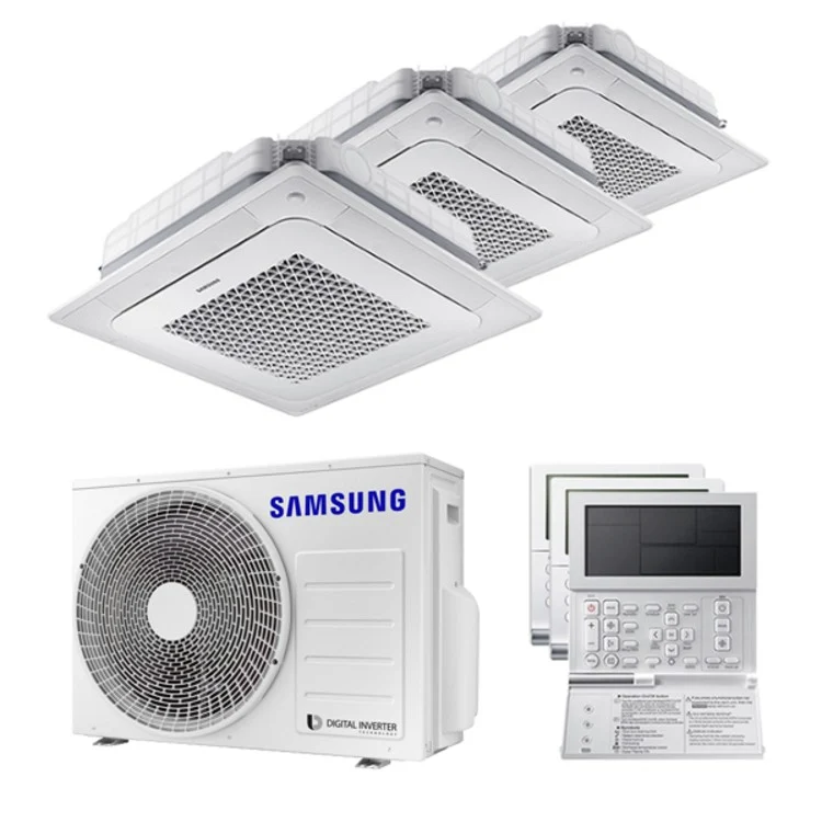 Condizionatore Climatizzatore Samsung Trial Split Inverter Windfree a Cassetta 4 Vie Mini R-32 9000+9000+9000 Con AJ052TXJ3KG/EU