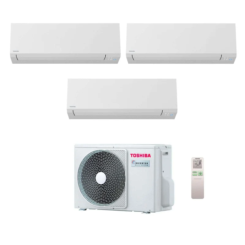 Condizionatore Climatizzatore Toshiba Trial Split Inverter Shorai Edge White Wi-Fi 10000+10000+13000 BTU Con RAS-3M18G3AVG-E