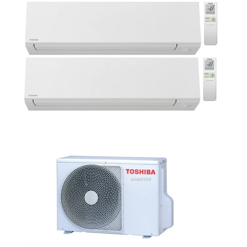 Condizionatore Climatizzatore Toshiba Dual Split Inverter Shorai Edge White Wi-Fi 7000+7000 BTU Con RAS-2M14G3AVG-E