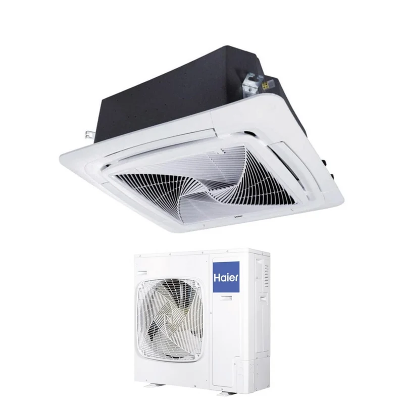 Condizionatore Climatizzatore Haier Cassetta 90x90 Round Flow R-32 48000 BTU ABH140K1ERG(H) Trifase Con Telecomando E Pannello