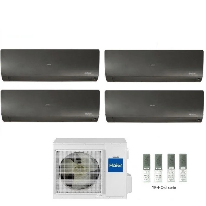 Condizionatore Climatizzatore Haier Quadri Split Flexis Plus Black R-32 9000+9000+9000+12000 Con 4U85S2SR5FA Wi-Fi Integrato
