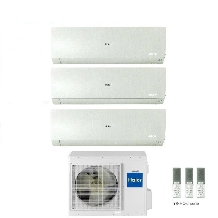 Condizionatore Climatizzatore Haier Trial Split Inverter Flexis Plus White R-32 7000+7000+9000 Con 3U55S2SR5FA Wi-Fi Integrato