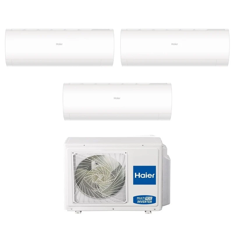 Condizionatore Climatizzatore Haier Trial Split R-32 Serie Pearl 9000+9000+12000 BTU Con 3U70S2SR3FA Wi-Fi Incluso