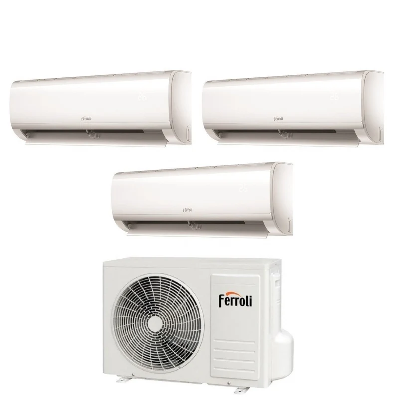 Condizionatore Climatizzatore Ferroli Trial Split Inverter R-32 Serie Ambra M 7000+9000+12000 BTU Wi-Fi Con 2CP001CF 27-3