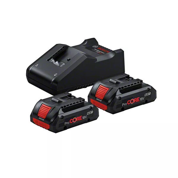 Set Bosch 2 batterie ProCORE18V 4.0Ah + caricabatteria GAL 18V-40 Professional