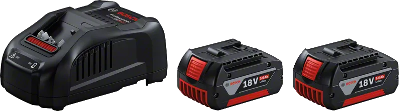 Set 2 batterie GBA 18V 5.0Ah + caricabatteria GAL 1880 CV Professional Bosch