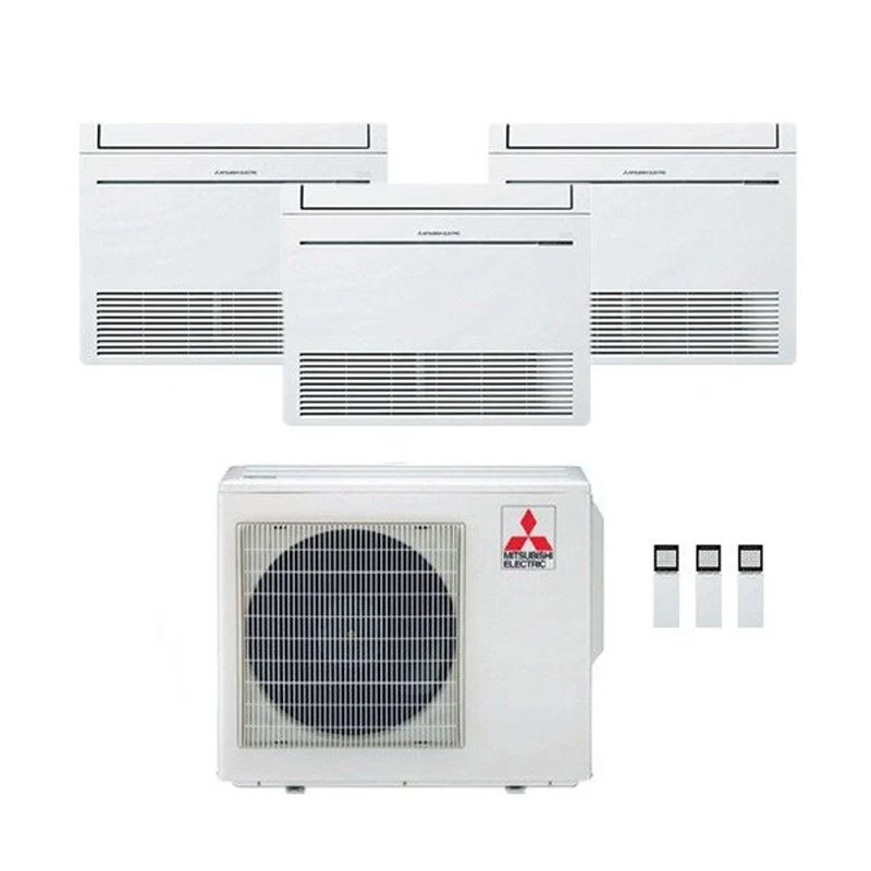 Condizionatore Climatizzatore Mitsubishi Electric Trial a Pavimento R32 MFZ-KT 9000+9000+9000 BTU Con MXZ-3F68VF4 Wi-Fi Optional