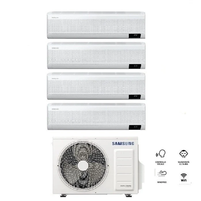 Condizionatore Climatizzatore Samsung Quadri Split Inverter Windfree Avant R-32 Wi-Fi 9000+9000+12000+12000 BTU Con AJ080TXJ4KG/EU 9+9+12+12