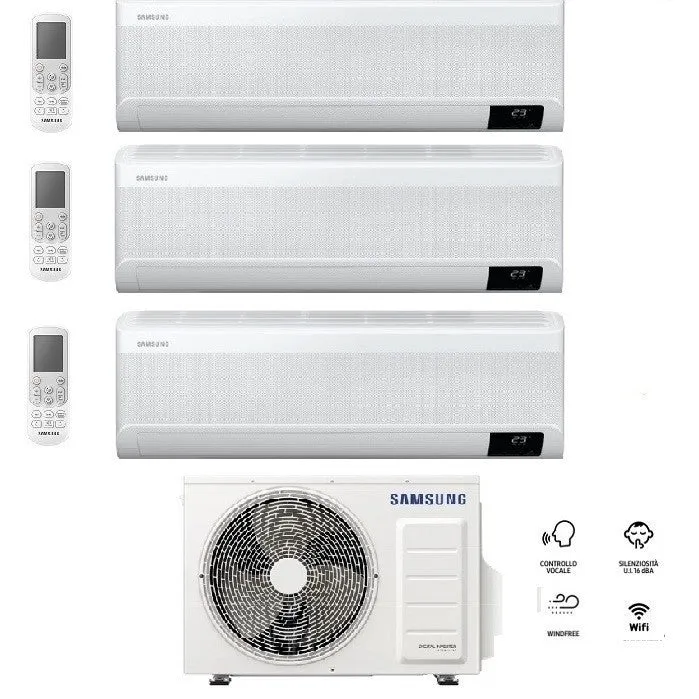 Condizionatore Climatizzatore Samsung Trial Split Inverter Windfree Avant R-32 Wi-Fi 7000+9000+9000 BTU Con AJ052TXJ3KG/EU 7+9+9