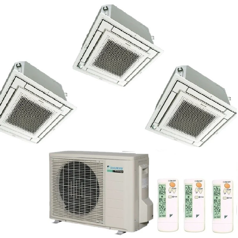 Condizionatore Climatizzatore Daikin Trial Split a Cassetta FFA-A R-32 9000+9000+12000 BTU Con 3MXM68M Comando a Filo + Griglia