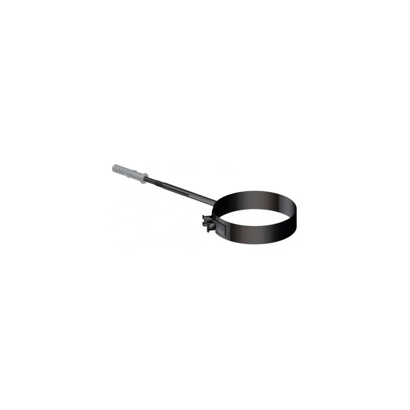 Fascetta murale elegance - FUMISTERIA MONOPARETE ACCIAIO AL CARBONIO SMALTATO NERO