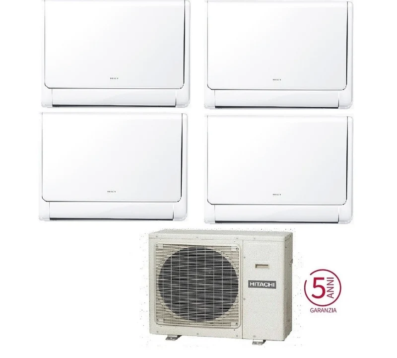 Condizionatore Climatizzatore Hitachi Quadri Split airHome Floor R32 9000+9000+12000+12000 BTU Con RAM-G70N4HA(B)E Wi-Fi Optional