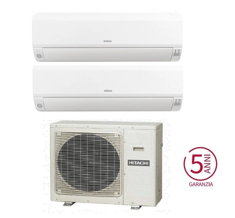 Condizionatore Climatizzatore Hitachi Dual Split Performance R32 9000+12000 BTU Con RAM-53NP2E Wi-Fi Optional **PROMO**
