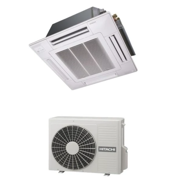 Condizionatore Climatizzatore Hitachi Monosplit Cassetta a 4 Vie R32 18000 BTU RAI-50RPE Wi-Fi Optional + Comando a Parete