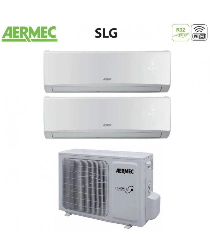 Condizionatore Climatizzatore Aermec Dual Split Inverter R-32 Modello SLG 12000+12000 Con MLG520 Wi-Fi Optional