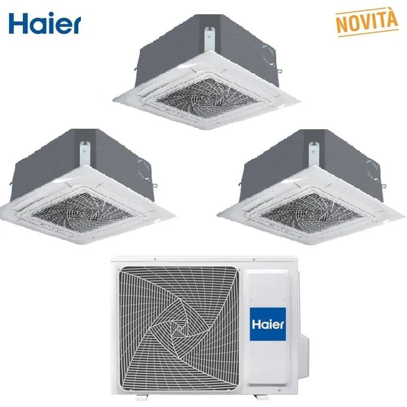 Condizionatore Climatizzatore Haier Trial Split Cassetta 620 R-32 9000+12000+12000 BTU Con 3U70S2SR5FA WI-FI Optional