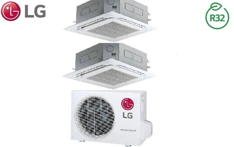 Condizionatore Climatizzatore LG Inverter Dual Split a Cassetta R-32 9000+9000 Con MU2R15 U13