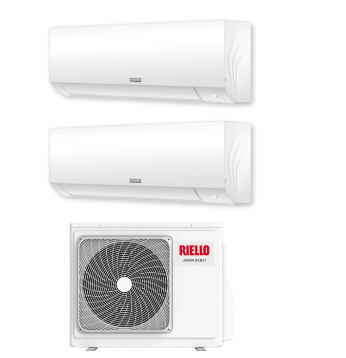 Condizionatore Climatizzatore Riello Dual Split Aaria Plus I R-32 9000+12000 Btu Con U. Esterna 250 PI Wi-Fi Integrato