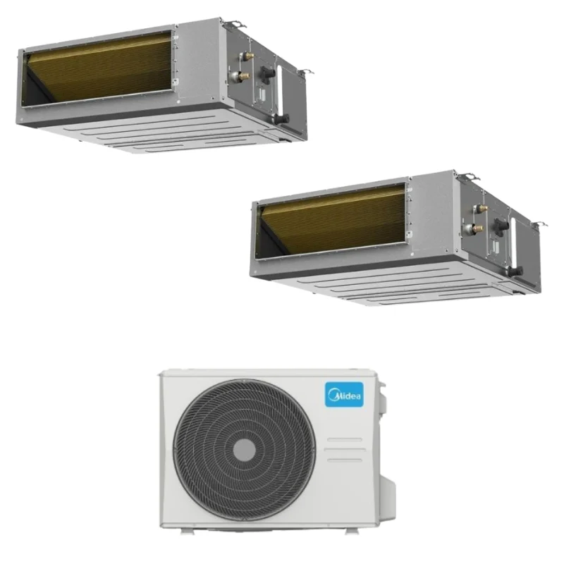 Condizionatore Climatizzatore Midea Dual Split Inverter Canalizzabile R-32 9000+9000 Con M2OE-18HFN8-Q Wi-Fi Integrato
