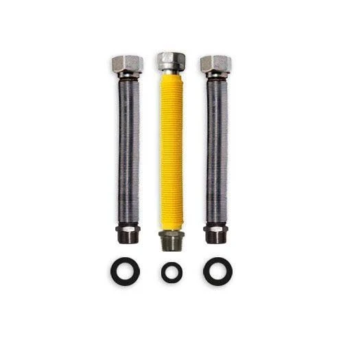 Kit Scaldino Con Tubi Flessibili Estendibili Universali In Acciaio Inox Per Acqua E Gas