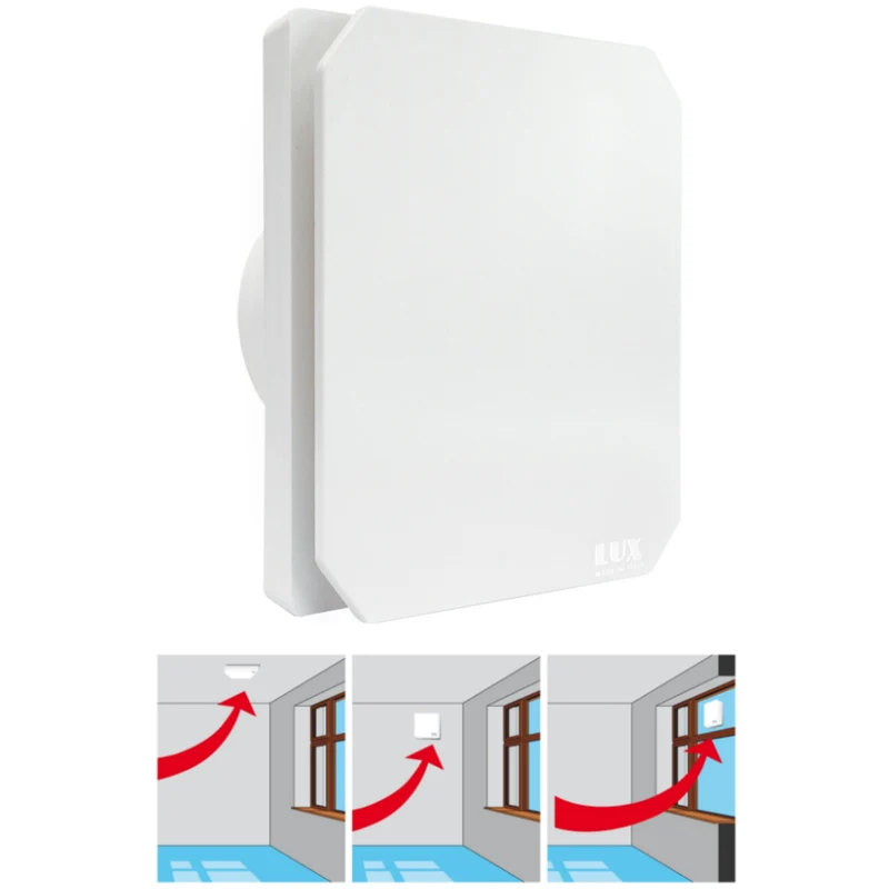 Aspiratore elettrico assiale per ricambio d'aria 100 mm 100 m³/h per bagni ciechi mansarde taverne consumo 15W 220V
