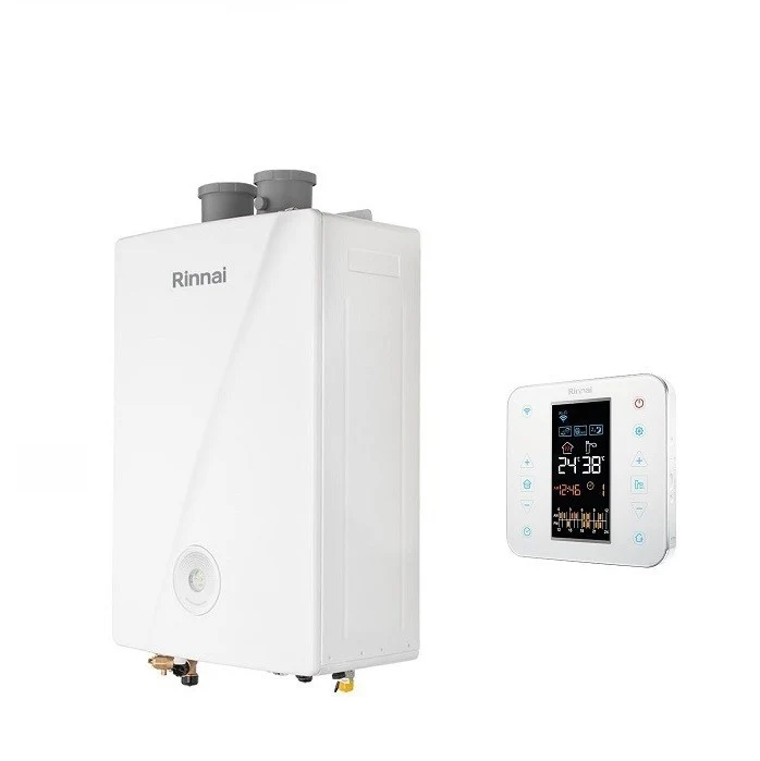 Caldaia a Condensazione Rinnai Momiji 29 Metano Da 24 kW Cod. REB-KAI2529FF-NG - Wi-Fi Integrato e Completa di Kit Scarico Fumi