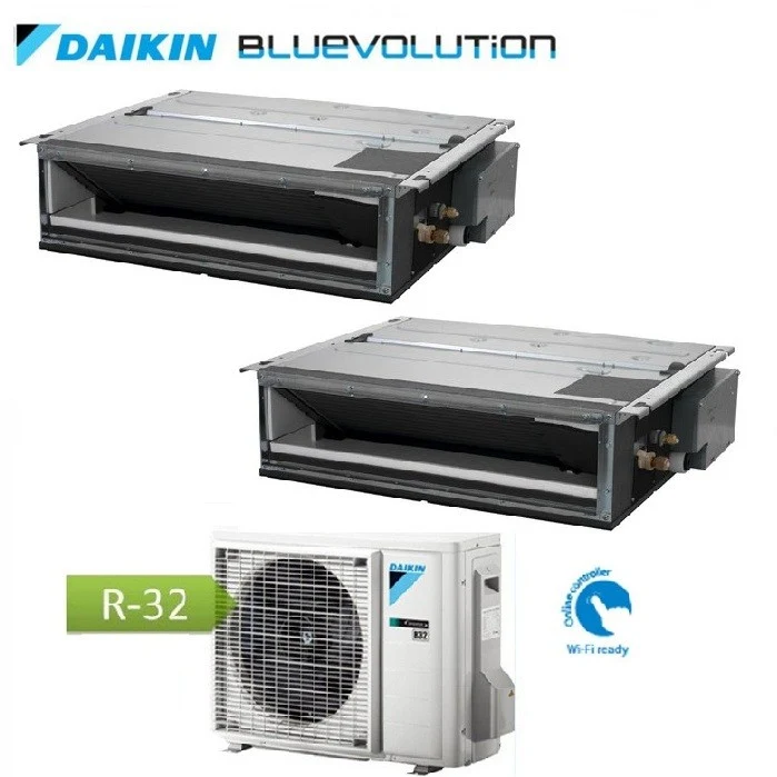 Condizionatore Climatizzatore Daikin Dual Split Inverter Canalizzabile Serie Fdxm-F R-32 Bluevolution 9000+9000 Con 2MXM50M