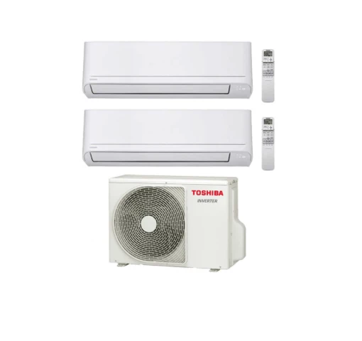 Condizionatore Climatizzatore Toshiba Dual Split Seiya R-32 13000+13000 BTU Con RAS-2M18U2AVG-E Wi-Fi Optional