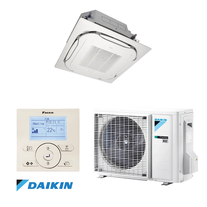 Condizionatore Climatizzatore Daikin Bluevolution R-32 a Cassetta Round Flow Mini Sky FCAG60B 21000 BTU Wi-Fi Optional - Con Comando a Filo e Griglia