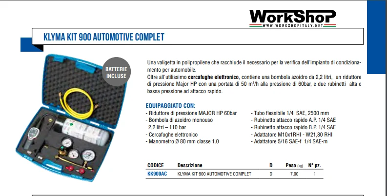 Set verifica clima auto Oxyturbo KLYMA KIT 900 AUTOMOTIVE COMPLET