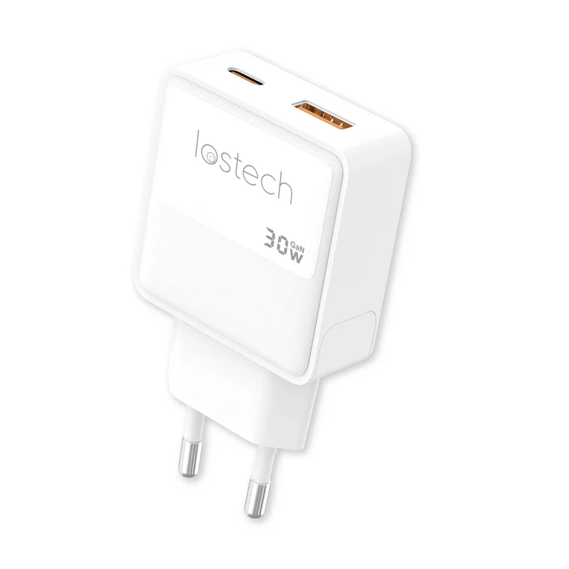 LOSTECH PREMIUM LS-NC07 CARICATORE 30W GaN CON USB-C E USB-A