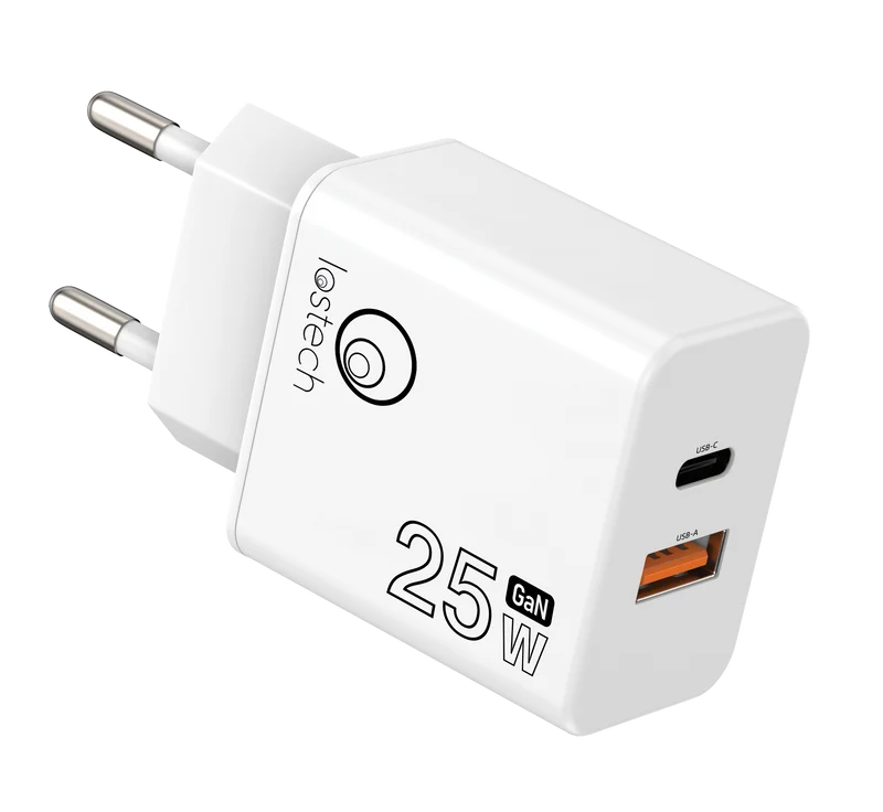 LOSTECH PREMIUM LS-NC10 CARICATORE 25W CON PRESA USB-C E USB-A