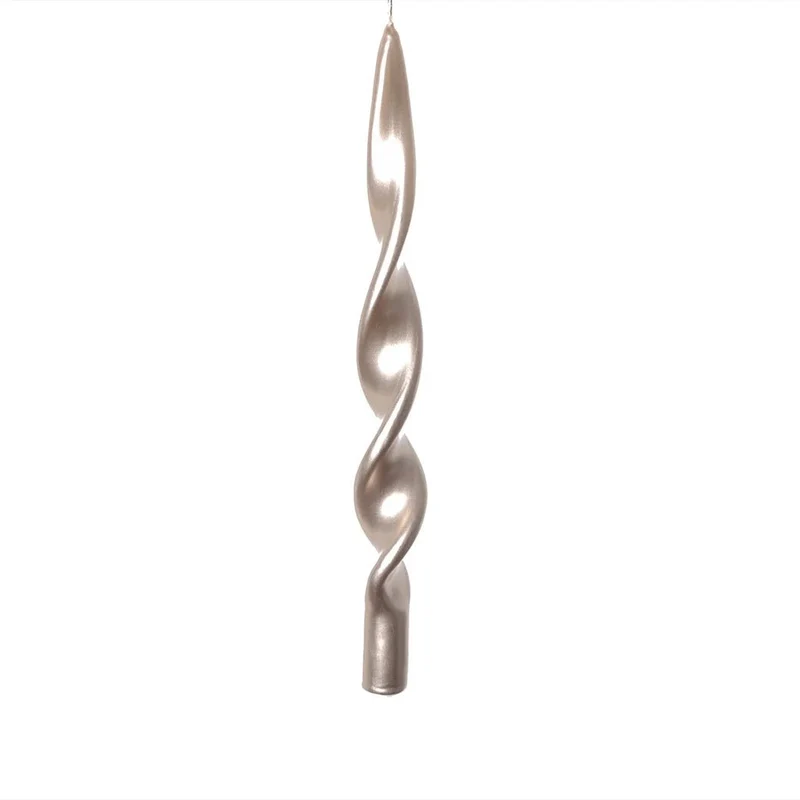 Candela fiamma metallic Champagne H 29 | Mercury