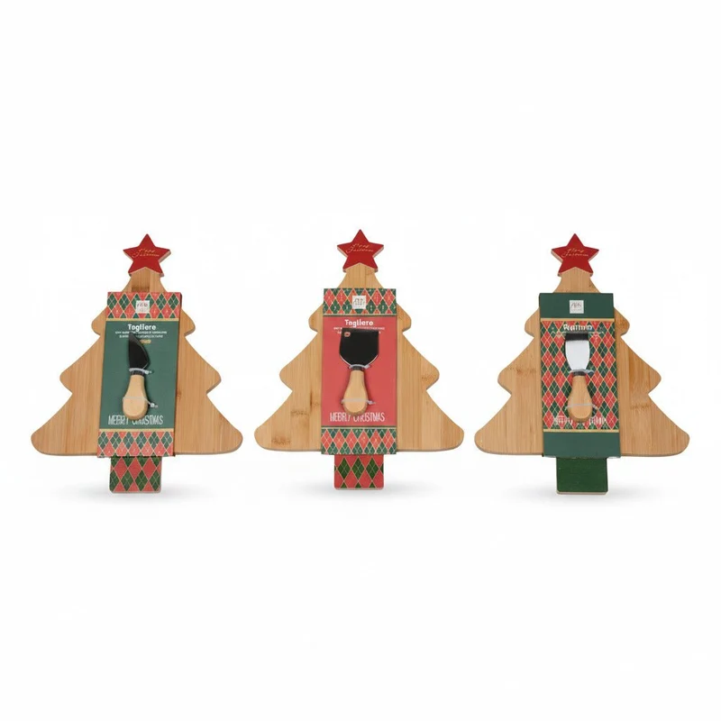 Tagliere Albero di Natale in Bambù con utensile per formaggio | Mercury