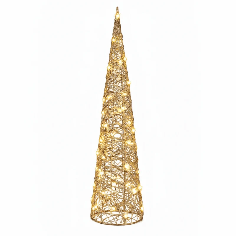 Albero di Natale luminoso Oro con Led H.60cm | Mercury