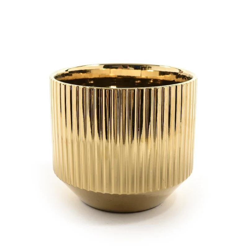 Vaso in ceramica rigato Oro | Mercury