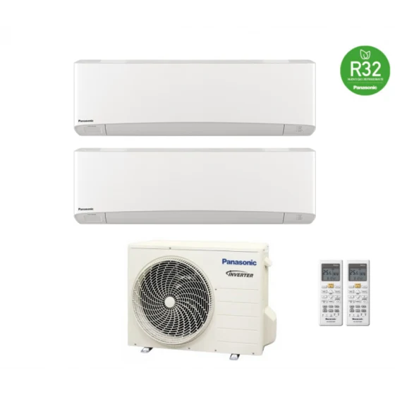 Condizionatore Climatizzatore Panasonic dual split inverter Etherea White R-32 Wi-FI con Econavi 9000+9000 con CU-2Z50TBE