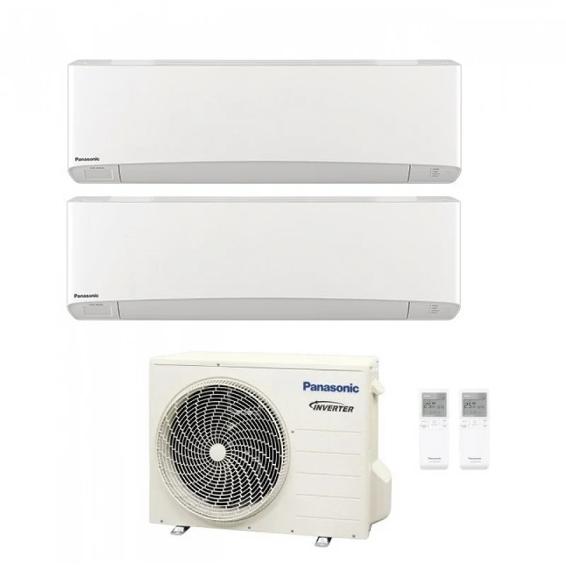 Condizionatore Climatizzatore Panasonic dual split inverter Etherea White con Econavi R-32 Wi-Fi 9000+12000 con CU-2Z50TBE