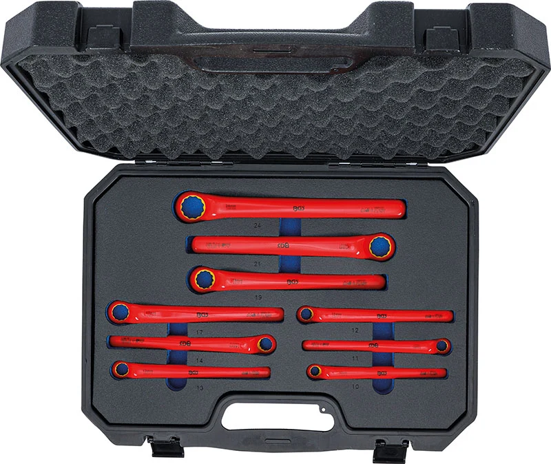 SET 9 PEZZI, CHIAVI DISASSATE, CON ANELLO POLIGONALE, ISOLATE VDE, 10 - 24 MM BGS72035