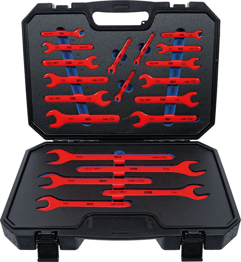 SET 20 PEZZI, CHIAVI FISSE A FORCHETTA CON UNA BOCCA, ISOLATE VDE, 6 - 32 MM BGS71085