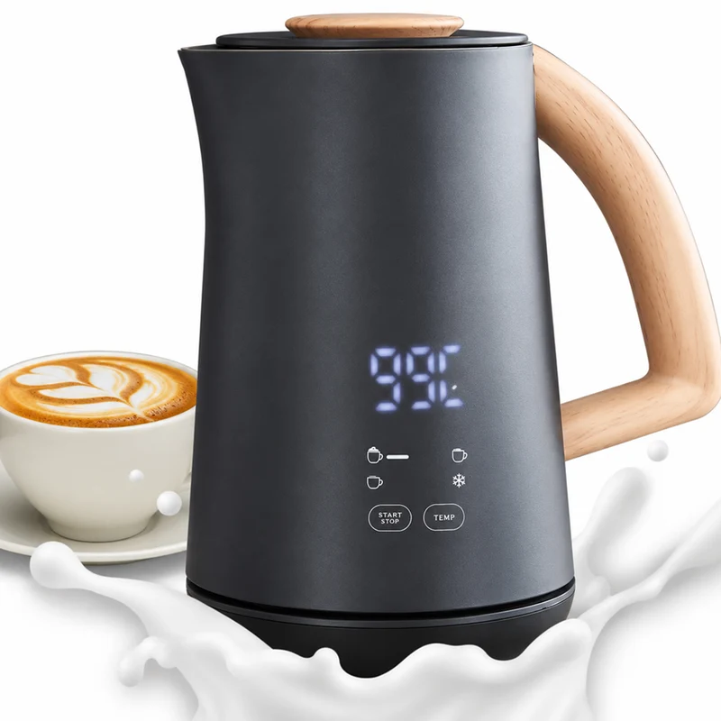 Cappuccinatore Montalatte Nero 500W Riscalda Latte Schiumatore Base Staccabile